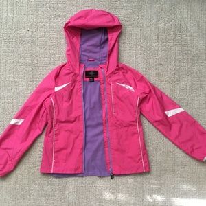 Pink raincoat sporty